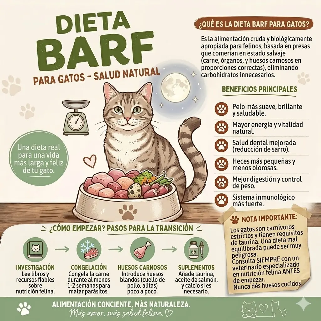 BARF para gatos en clínica los angeles de Madrid