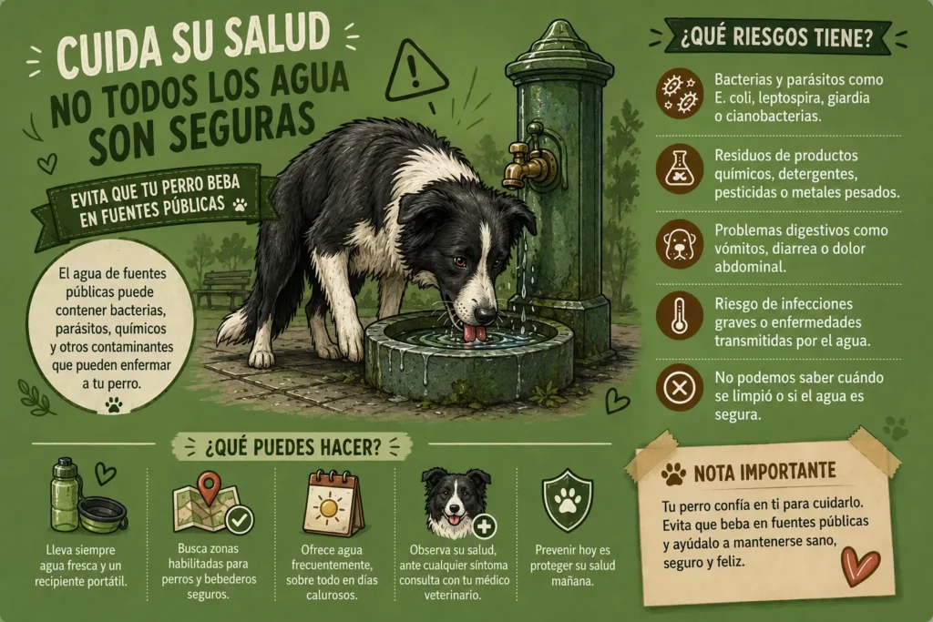 es seguro que los perros beban agua en fuentes públicas