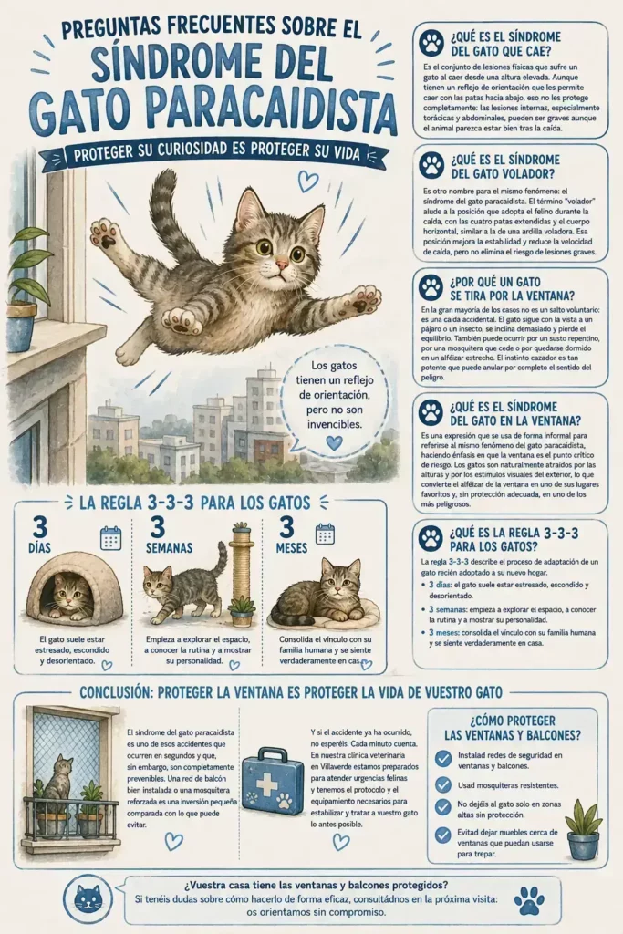 Síndrome del gato paracaidista: qué es y como prevenirlo 3 sindrome del gato volador en clinica veterinaria los ángeles en Madrid